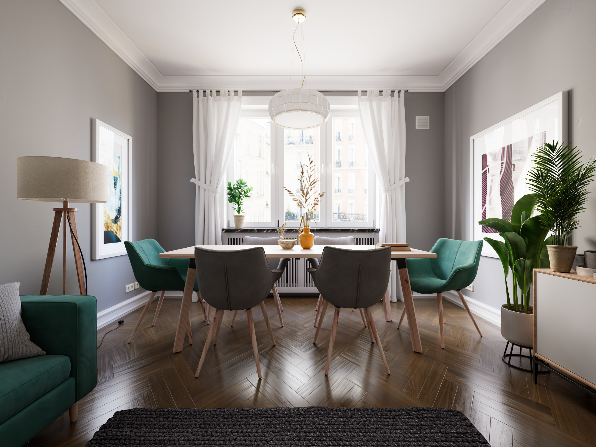 3D Visualisierung eines Esszimmers