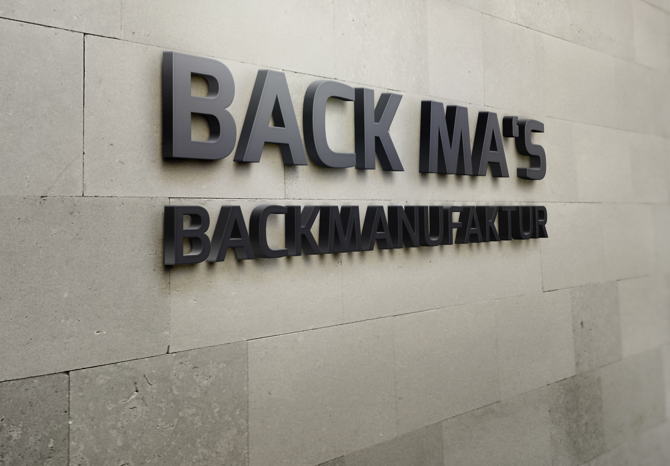 3D Visualisierung von einer Wand mit Logo